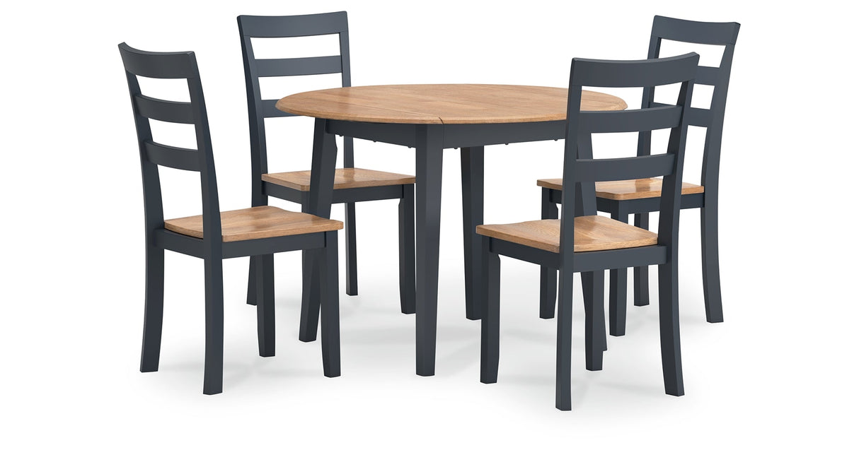 Gesthaven Natural/Blue Dining Table and 4 Chairs by Ashley at Eve Furniture