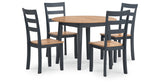 Gesthaven Natural/Blue Dining Table and 4 Chairs by Ashley at Eve Furniture