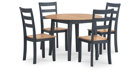 Gesthaven Natural/Blue Dining Table and 4 Chairs by Ashley at Eve Furniture