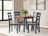 Gesthaven Natural/Blue Dining Table and 4 Chairs by Ashley at Eve Furniture