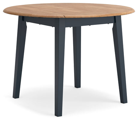 Gesthaven Natural/Blue Dining Table and 4 Chairs by Ashley at Eve Furniture