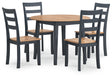 Gesthaven Natural/Blue Dining Table and 4 Chairs by Ashley at Eve Furniture