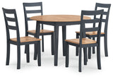 Gesthaven Natural/Blue Dining Table and 4 Chairs by Ashley at Eve Furniture