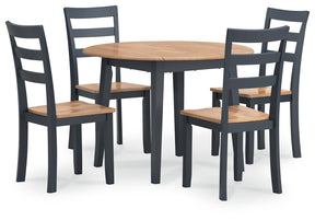 Gesthaven Natural/Blue Dining Table and 4 Chairs by Ashley at Eve Furniture