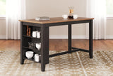 Gesthaven Natural/Brown Counter Height Dining Table and 2 Barstools by Ashley at Eve Furniture