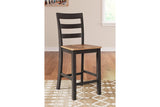 Gesthaven Natural/Brown Counter Height Dining Table and 2 Barstools by Ashley at Eve Furniture