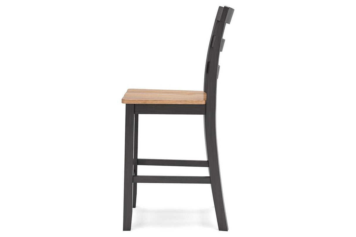 Gesthaven Natural/Brown Counter Height Dining Table and 2 Barstools by Ashley at Eve Furniture