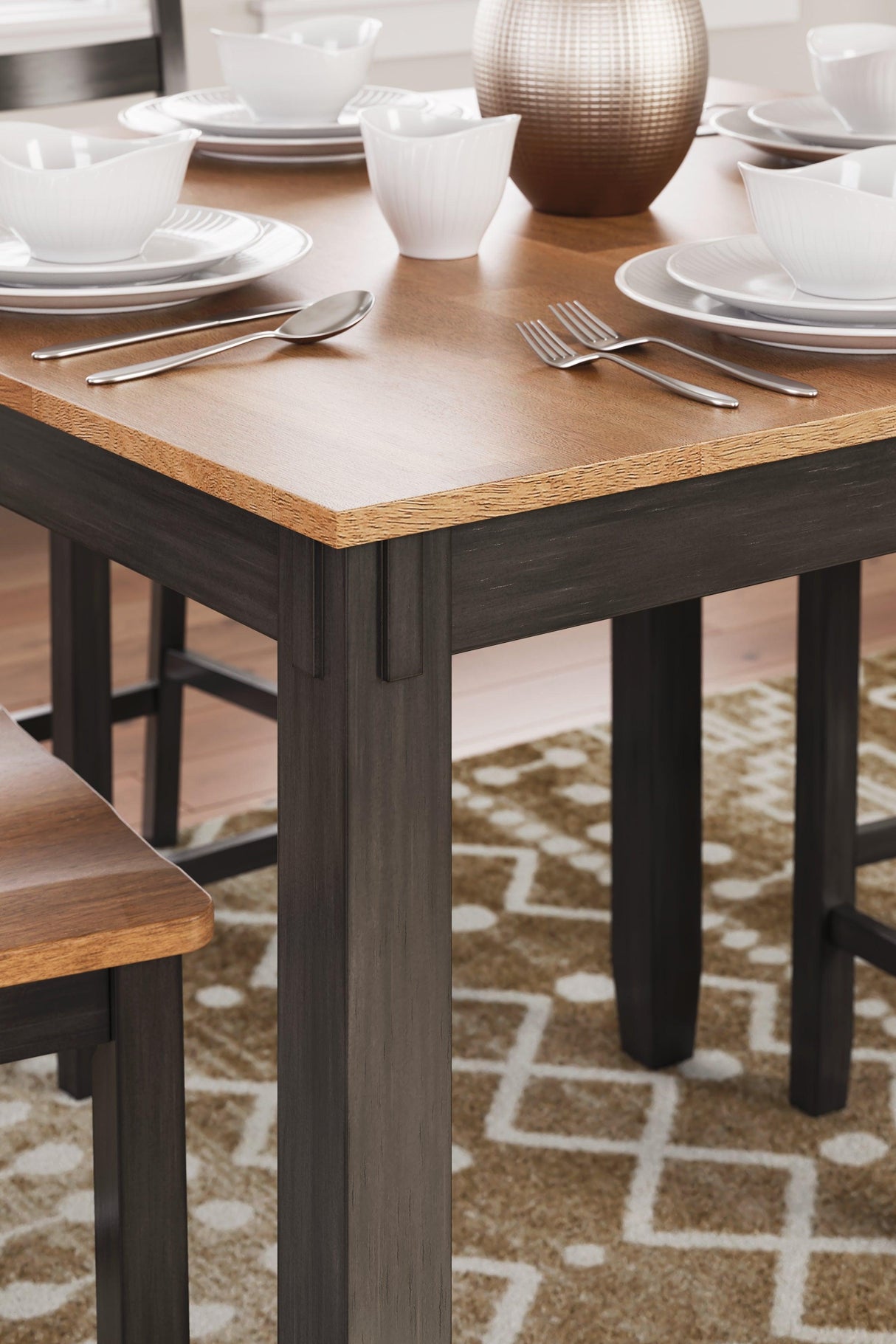 Gesthaven Natural/Brown Counter Height Dining Table and 4 Barstools by Ashley at Eve Furniture