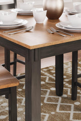 Gesthaven Natural/Brown Counter Height Dining Table and 4 Barstools by Ashley at Eve Furniture
