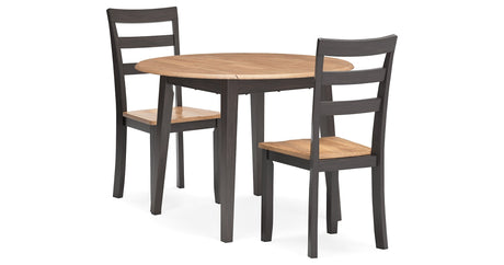 Gesthaven Natural/Brown Dining Table and 2 Chairs by Ashley at Eve Furniture