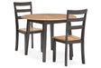 Gesthaven Natural/Brown Dining Table and 2 Chairs by Ashley at Eve Furniture