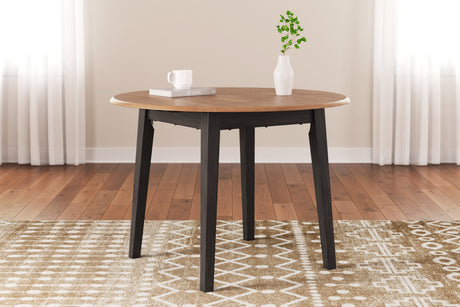 Gesthaven Natural/Brown Dining Table and 4 Chairs by Ashley at Eve Furniture
