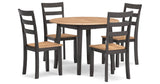 Gesthaven Natural/Brown Dining Table and 4 Chairs by Ashley at Eve Furniture