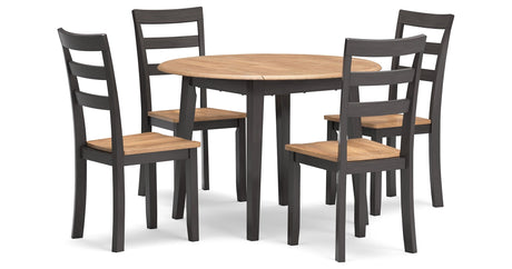 Gesthaven Natural/Brown Dining Table and 4 Chairs by Ashley at Eve Furniture
