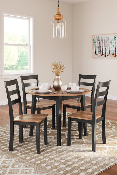 Gesthaven Natural/Brown Dining Table and 4 Chairs by Ashley at Eve Furniture