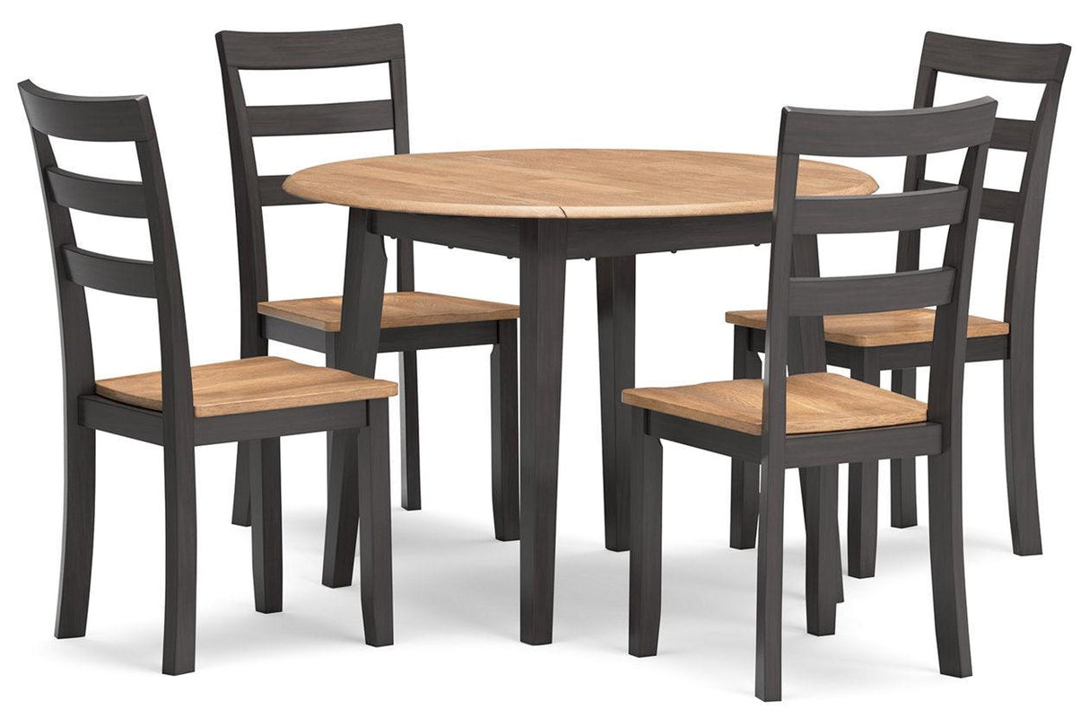 Gesthaven Natural/Brown Dining Table and 4 Chairs by Ashley at Eve Furniture