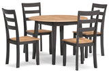 Gesthaven Natural/Brown Dining Table and 4 Chairs by Ashley at Eve Furniture