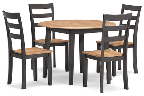 Gesthaven Natural/Brown Dining Table and 4 Chairs by Ashley at Eve Furniture