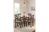 Gesthaven Natural/Brown Dining Table and 4 Chairs by Ashley at Eve Furniture