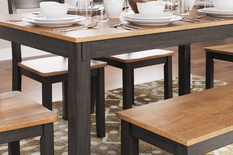 Gesthaven Natural/Brown Dining Table with 4 Chairs and Bench by Ashley at Eve Furniture