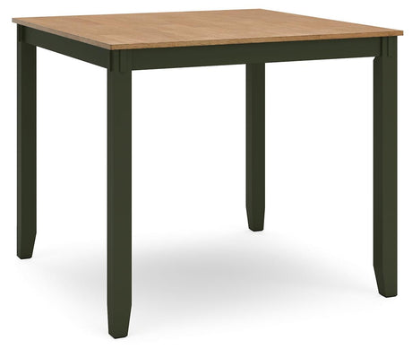 Gesthaven Natural/Green Counter Height Dining Table and 4 Barstools by Ashley at Eve Furniture