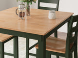Gesthaven Natural/Green Counter Height Dining Table and 4 Barstools by Ashley at Eve Furniture