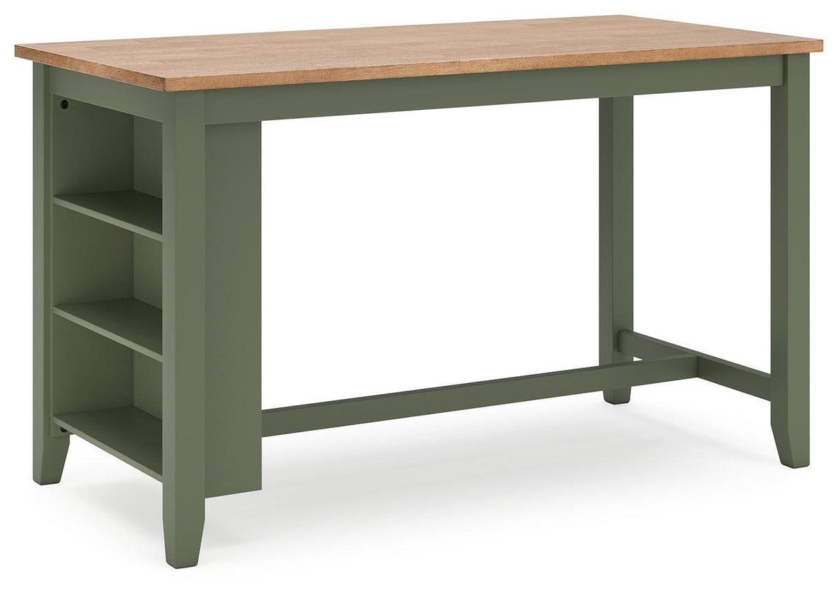 Gesthaven Natural/Green Counter Height Dining Table by Ashley at Eve Furniture