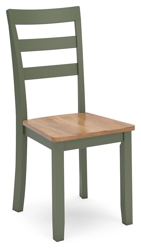 Gesthaven Natural/Green Dining Chair, Set of 2 by Ashley at Eve Furniture