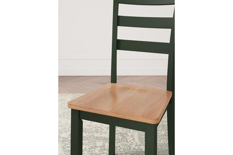 Gesthaven Natural/Green Dining Table and 2 Chairs by Ashley at Eve Furniture