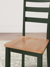 Gesthaven Natural/Green Dining Table and 2 Chairs by Ashley at Eve Furniture