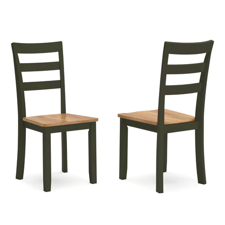 Gesthaven Natural/Green Dining Table and 2 Chairs by Ashley at Eve Furniture