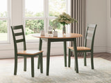 Gesthaven Natural/Green Dining Table and 2 Chairs by Ashley at Eve Furniture