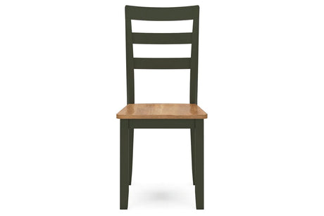 Gesthaven Natural/Green Dining Table and 2 Chairs by Ashley at Eve Furniture