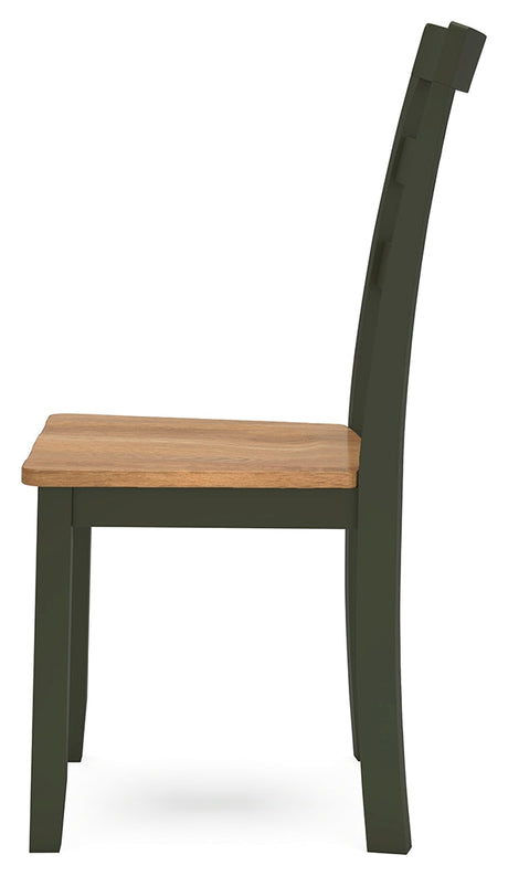 Gesthaven Natural/Green Dining Table and 2 Chairs by Ashley at Eve Furniture