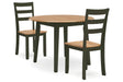 Gesthaven Natural/Green Dining Table and 2 Chairs by Ashley at Eve Furniture