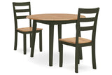 Gesthaven Natural/Green Dining Table and 2 Chairs by Ashley at Eve Furniture