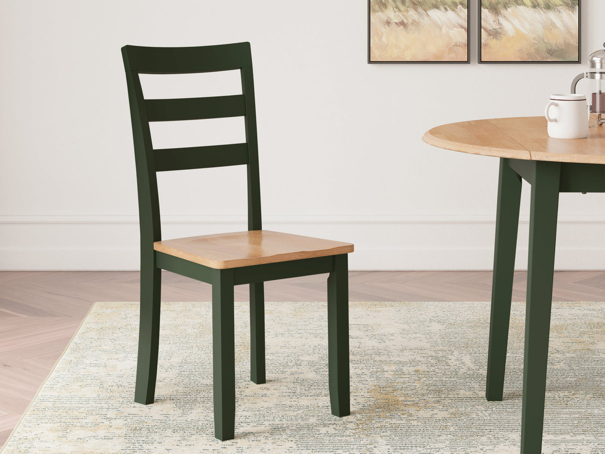 Gesthaven Natural/Green Dining Table and 4 Chairs by Ashley at Eve Furniture