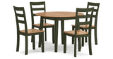 Gesthaven Natural/Green Dining Table and 4 Chairs by Ashley at Eve Furniture