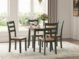 Gesthaven Natural/Green Dining Table and 4 Chairs by Ashley at Eve Furniture