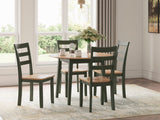 Gesthaven Natural/Green Dining Table and 4 Chairs by Ashley at Eve Furniture