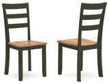 Gesthaven Natural/Green Dining Table and 4 Chairs by Ashley at Eve Furniture