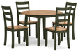 Gesthaven Natural/Green Dining Table and 4 Chairs by Ashley at Eve Furniture