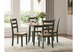 Gesthaven Natural/Green Dining Table and 4 Chairs by Ashley at Eve Furniture
