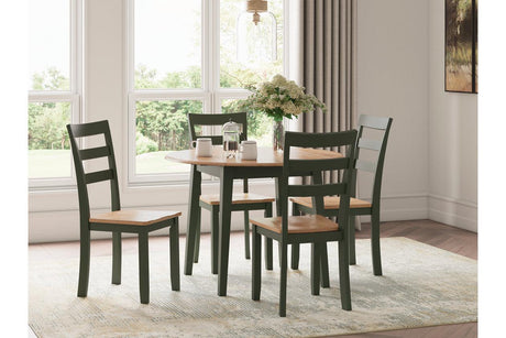Gesthaven Natural/Green Dining Table and 4 Chairs by Ashley at Eve Furniture