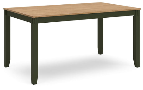 Gesthaven Natural/Green Dining Table with 4 Chairs and Bench by Ashley at Eve Furniture