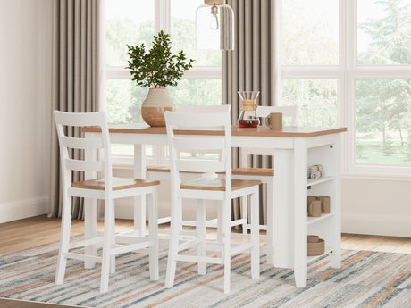 Gesthaven Natural/White Counter Height Barstool, Set of 2 by Ashley at Eve Furniture
