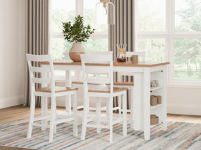Gesthaven Natural/White Counter Height Barstool, Set of 2 by Ashley at Eve Furniture