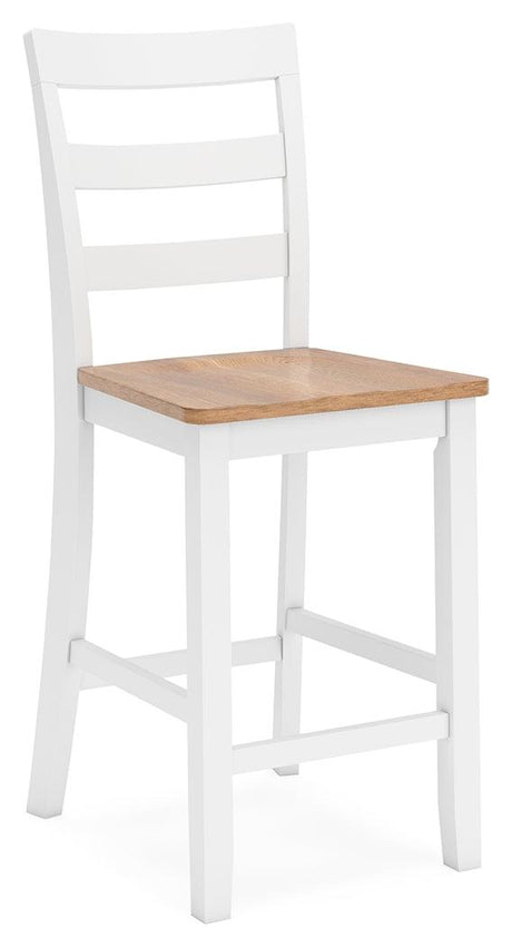 Gesthaven Natural/White Counter Height Barstool, Set of 2 by Ashley at Eve Furniture