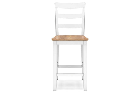 Gesthaven Natural/White Counter Height Dining Table and 2 Barstools by Ashley at Eve Furniture