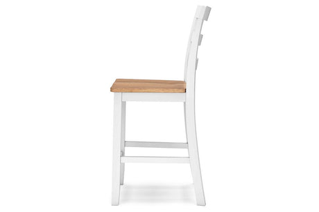 Gesthaven Natural/White Counter Height Dining Table and 2 Barstools by Ashley at Eve Furniture